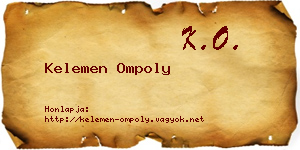 Kelemen Ompoly névjegykártya
